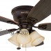 Honeywell Glen Alden 52-Inch Ceiling Fan with Sunset Shade Lights  Hugger/Flush Mount  Low Profile  Five Reversible Cimarron/Ironwood Blades  Oil-Rubbed Bronze - B00KGKF2VQ